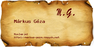 Márkus Géza névjegykártya