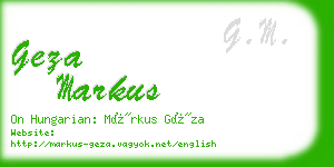 geza markus business card